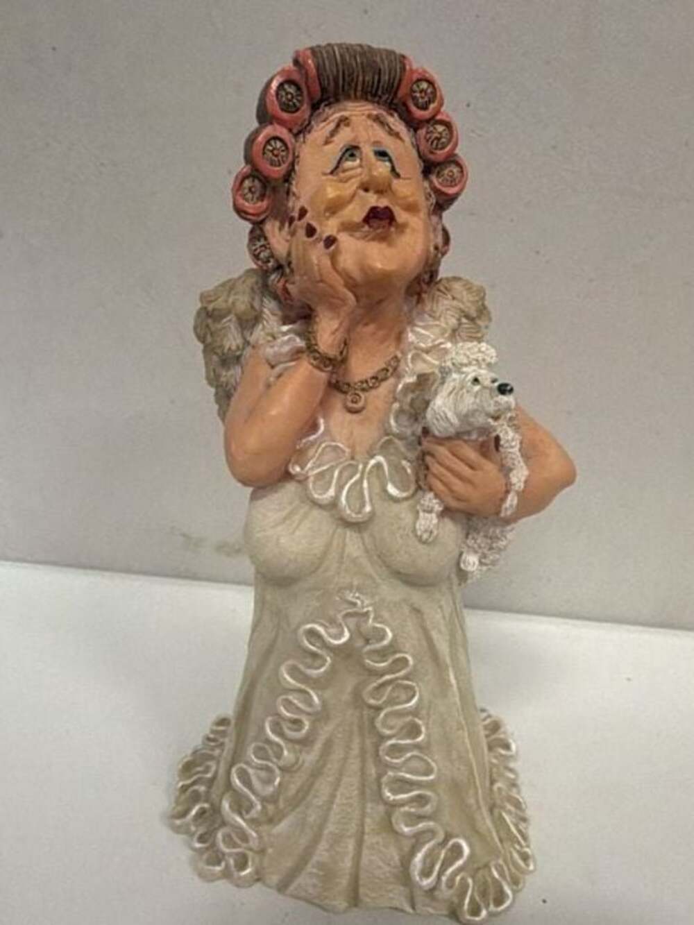 Blanche w Poodle Hairdresser Guardian Angel Grannies by Raz Doug Harris 7" tall
